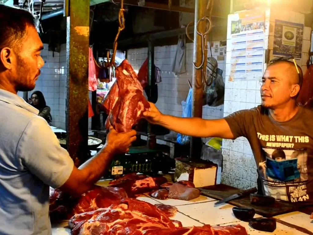 Penjualan daging sapi di Medan tetap normal (Dodi Kurniawan/IDZ Creators)