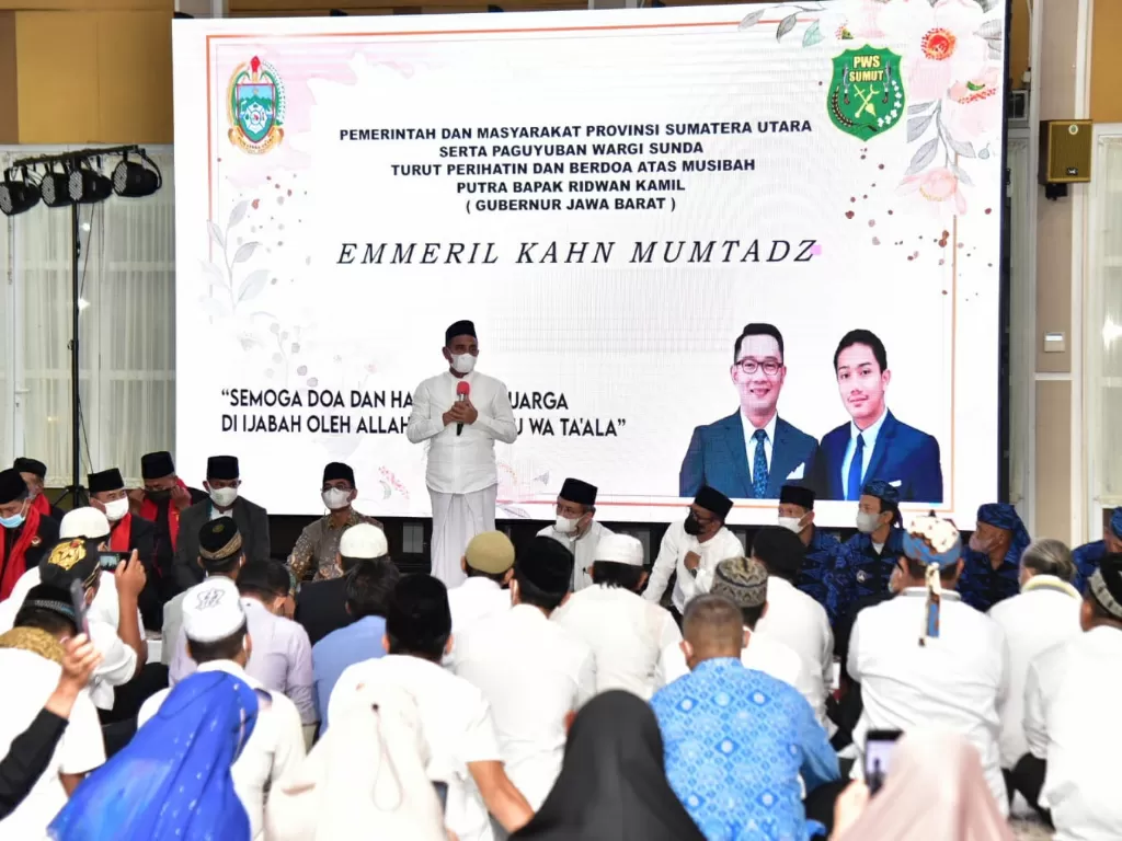 Gubernur Sumut Edy Rahmayadi bersama Paguyuban Wargai Sunda (PWS) Sumatera gelar doa untuk Eril. (Foto/Humas Pemprov Sumut)Utara