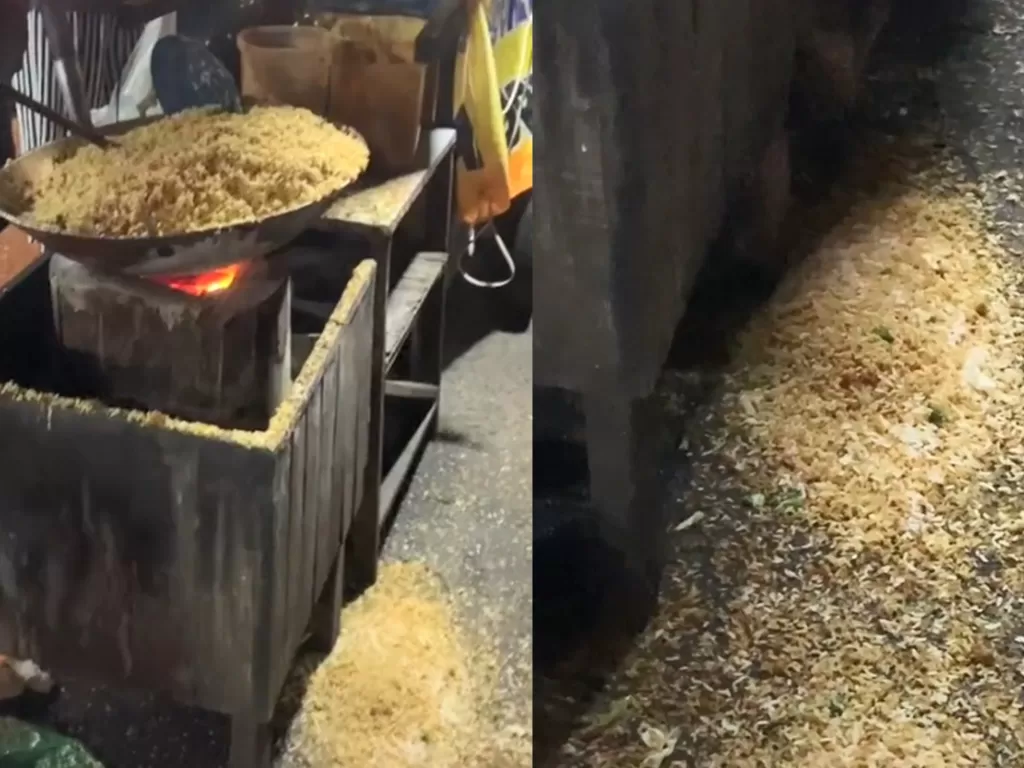 Penampakan nasi goreng 'sampah' (TikTok/@faizyazid_)