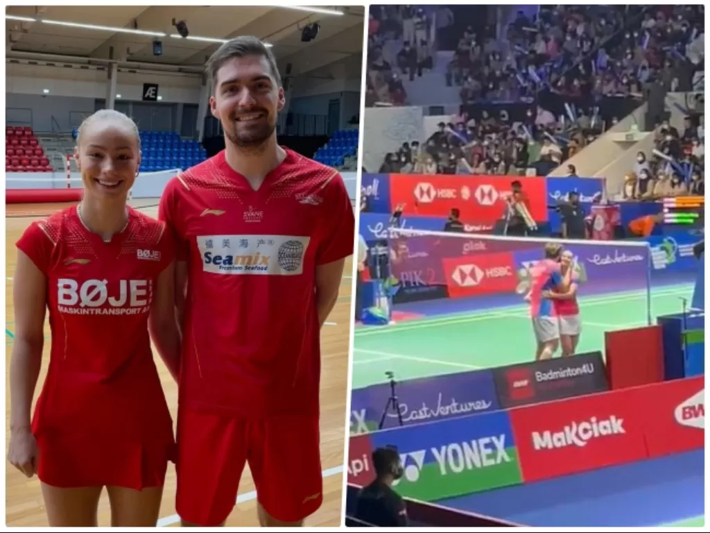 Mathias Christiansen dan Alexandra Boje di Indonesia Open 2022. (Instagram dan Twitter/@shuttIec)