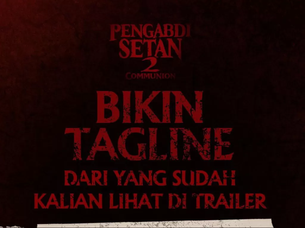 Poster perlombaan membuat tagline untuk Pengabdi Setan 2 (Instagram/jokoanwar)