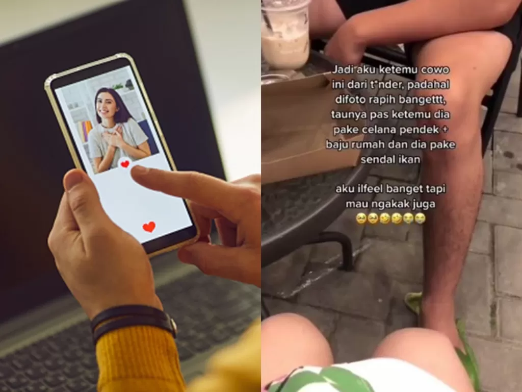Kiri: Ilustrasi aplikasi kencan online. (Unsplash) Kanan: Kisah wanita yang bertemu pria dari aplikasi kencan. (Instagram/@igtainment)