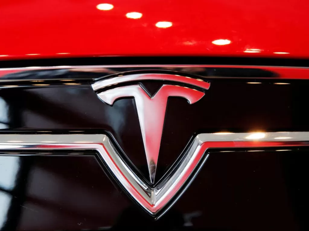 Logo Tesla Model S. (REUTERS/Lucas Jackson)