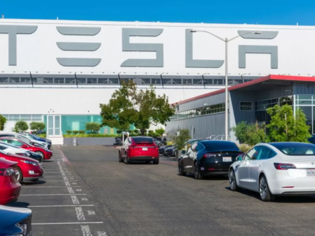 Pabrik Tesla di Fremont, AS. (ANTARA/Shutterstock)