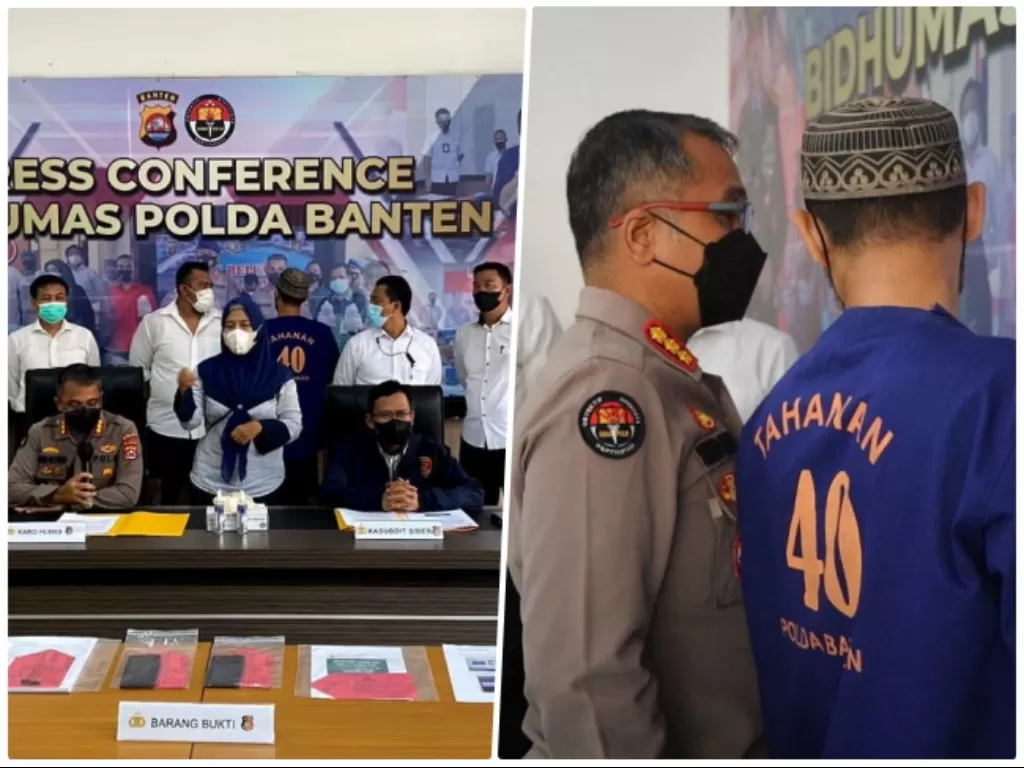 Konferensi pers kasus penghina MUI Banten di Facebook. (Dok. Polda Banten)