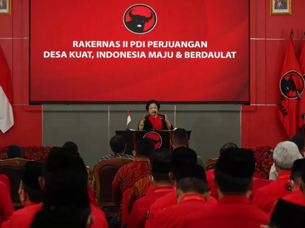 Ketua Umum PDIP Megawati Soekarnoputri memberi arahan di Rakernas. (Dok PDIP)