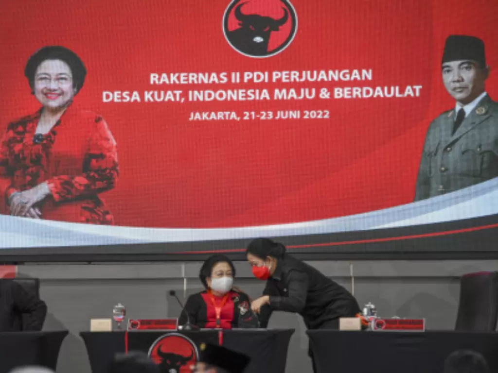 Rapat Kerja Nasional (Rakernas) II PDI Perjuangan di Jakarta, 21-23 Juni 2022. (ANTARA FOTO/M Risyal Hidayat)