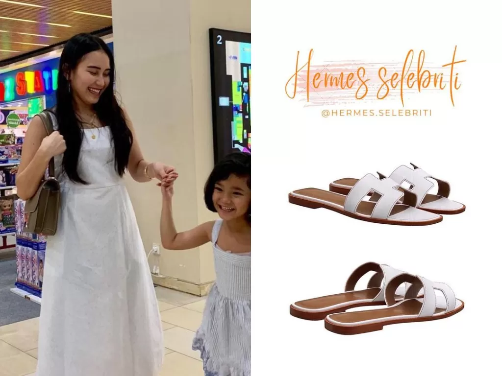 Ayu Ting Ting koleksi sandal Hermes (Instagram/@hermes.selebriti)
