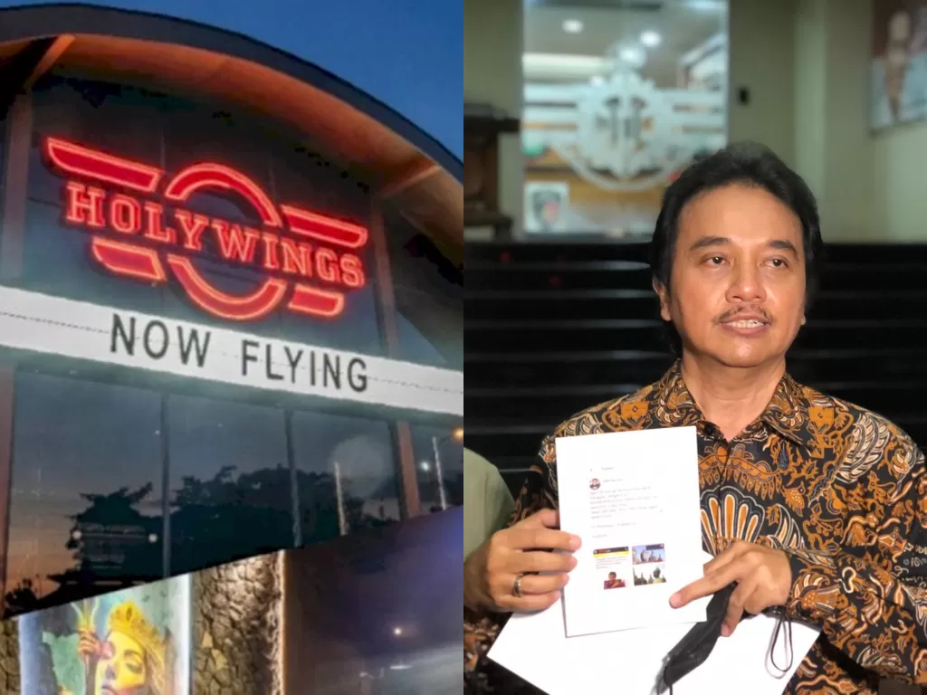 Logo Holywings (kiri), Roy Suryo (kanan). (Instagram/@holywingsindonesia/INDOZONE/Samsudhuha Wildansyah).