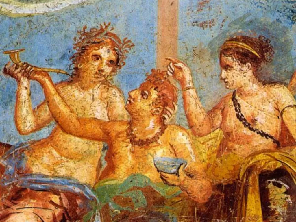 Ilustrasi pria Romawi makan. (History)