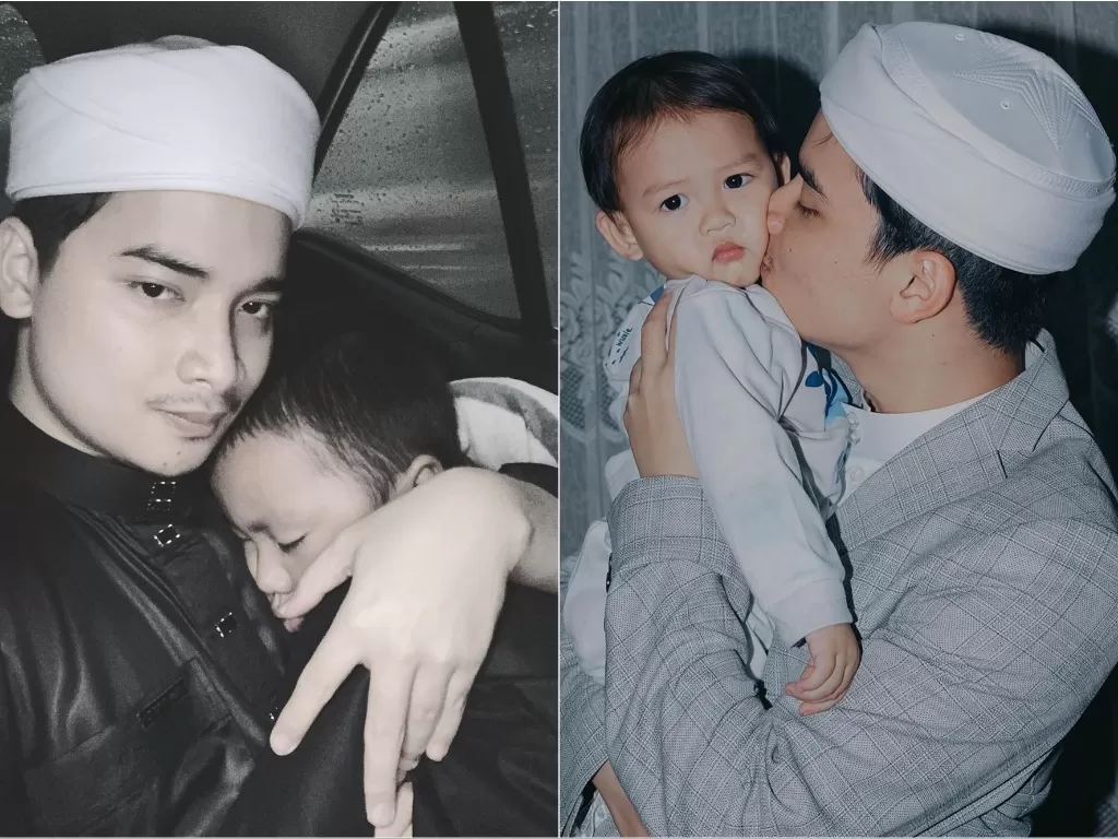 Kiri: Alvin Faiz dan Yusuf / Kanan: Alvin Faiz dan anak sambungnya, Zayn (Instagram/@alvin_411)