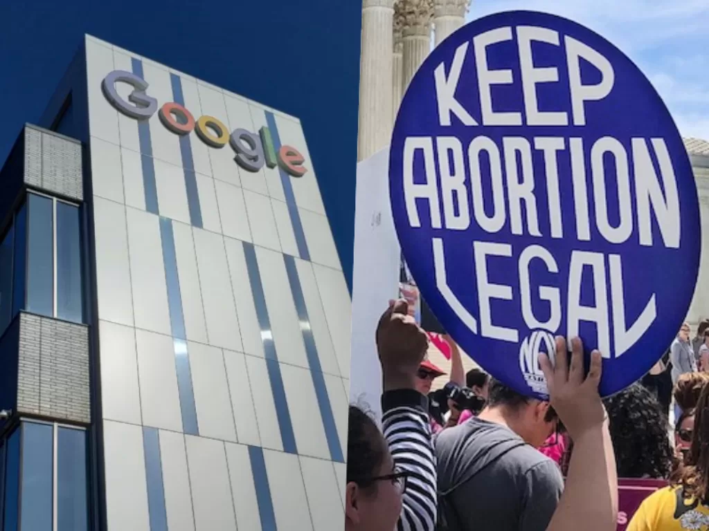 Ilustrasi perusahaan Google mendukung aksi aborsi legal. (COLUMBIA NEWS/STORYPICK)