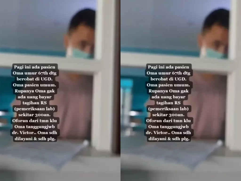 Dokter bayar tagihan rumah sakit pasien. (Instagram/@hariankopas)
