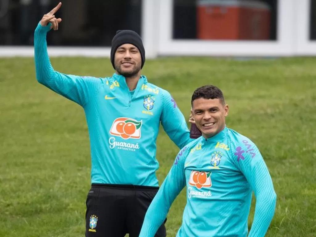 Neymar dan Thiago Silva. (Instagram/@neymarjr)
