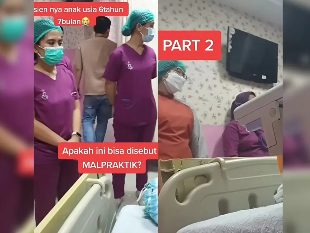 Tiga perawat tersangka di rumah sakit ibu dan anak Medan (TikTok/homecoffeebeans18)