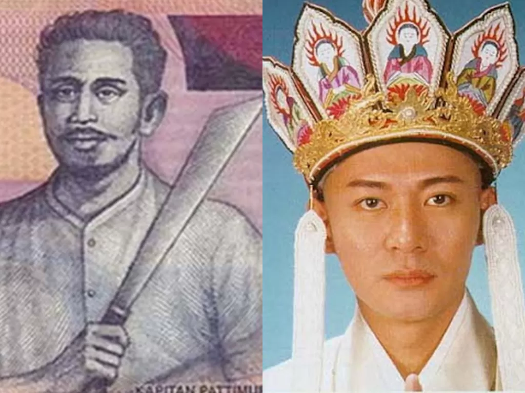 Kolase gambar Kapitan Pattimura dan biksu Tong Sam Cong. (Istimewa)