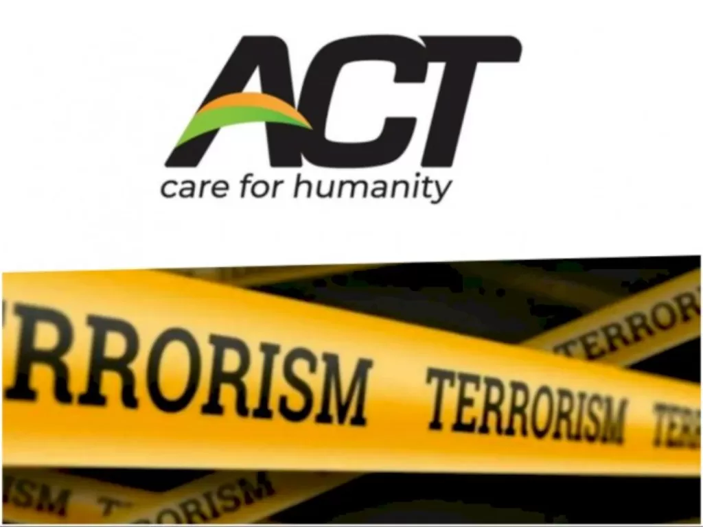 Kolase logo ACT dan ilustrasi terorisme. (Dok/ACT Antara)