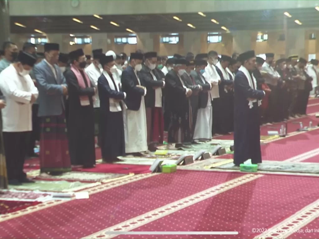 Tangkapan Layar Suasana Masjid Istiqlal (YouTube Sekretariat Presiden)