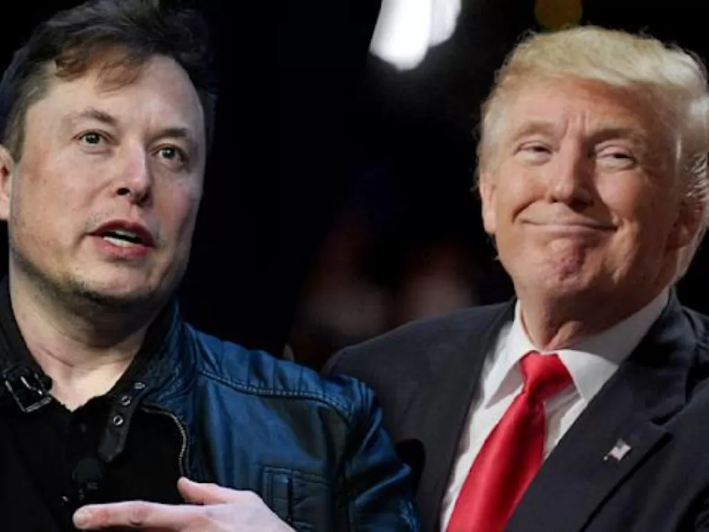 Elon Musk dan Donald Trump. (Yahoo News)