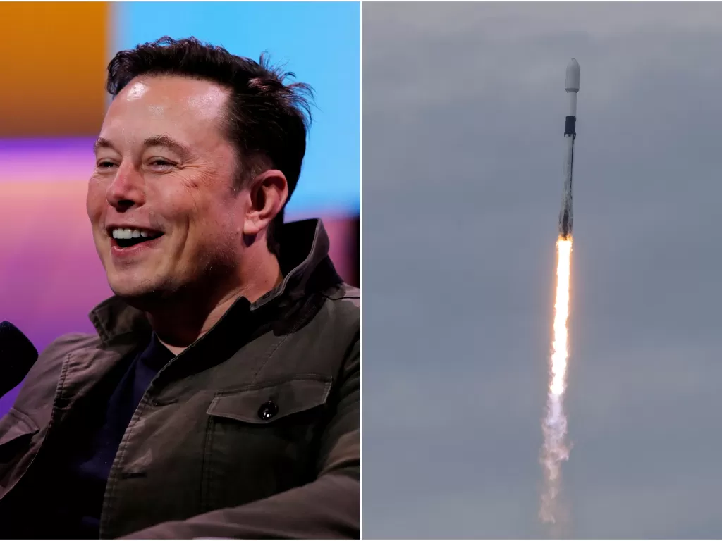 Elon Musk sebut tak ada cedera dalam insiden roketnya. ( REUTERS/Mike Blake/Twitter/@SpaceX)