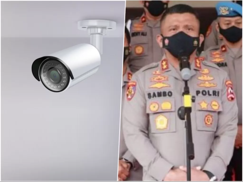 Kolase ilustrasi CCTV dan Kadiv Propam Polri Irjen Ferdy Sambo. (Freepik/Macrovector/Dok Polri) 