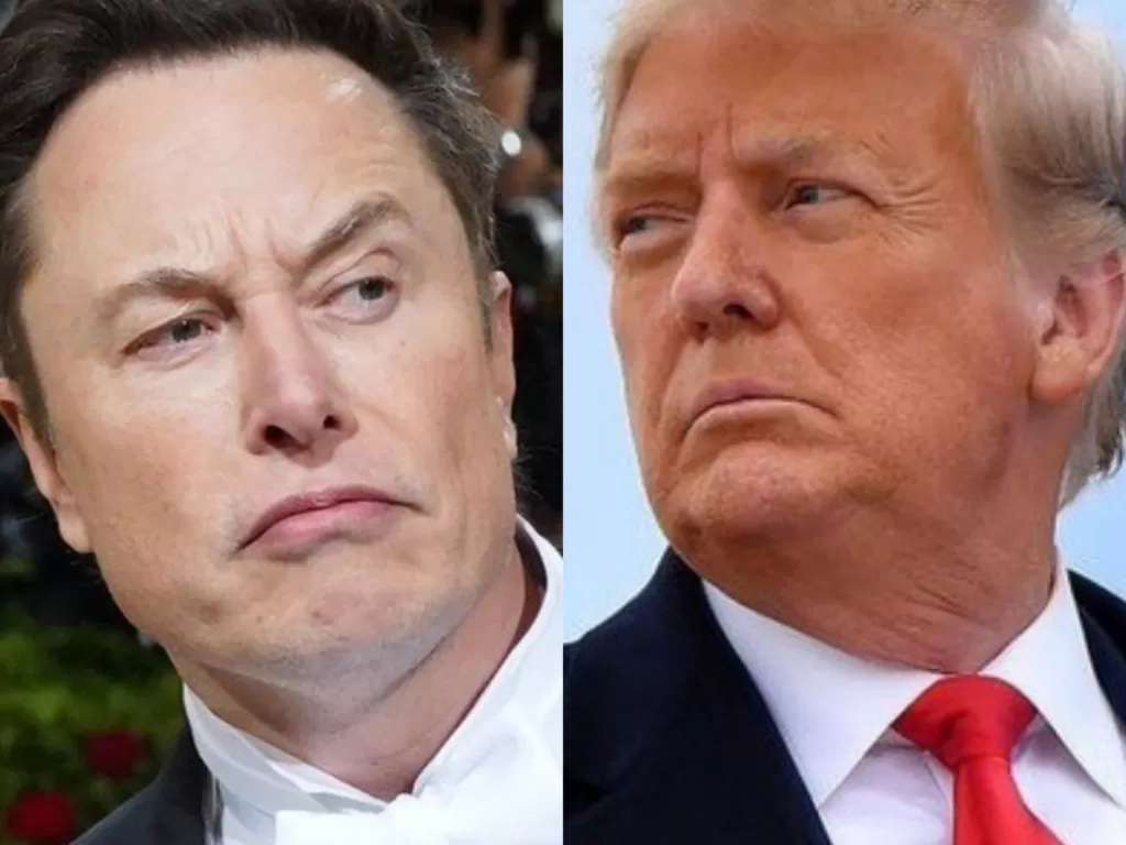 Kiri: Elon Musk, Kanan: Donald Trump. (BBC)