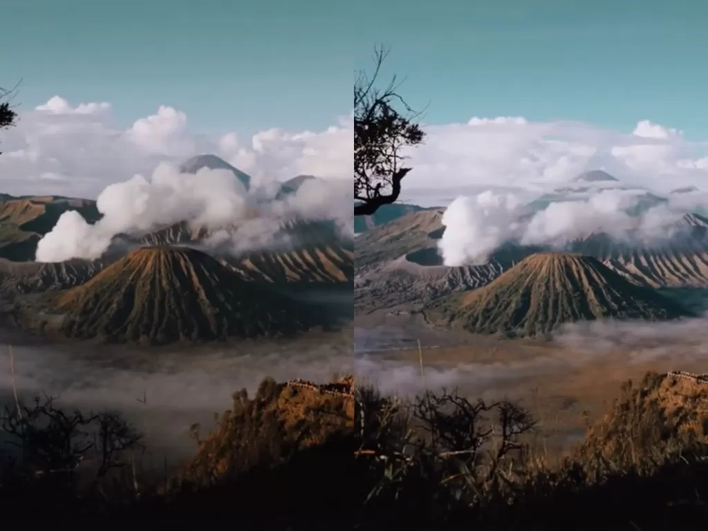 Pemandangan indah Gunung Bromo. (TikTok/@alamindonesiaadventure)