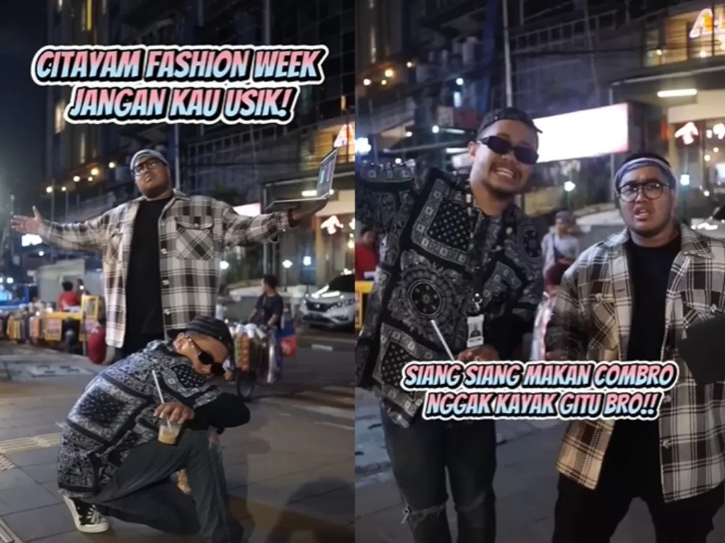 Rapper Willy Winarko dan Tiktoker Sastra Silalahi buat lagu tentang fenomena Citayam Fashion Week. (Tiktok/WillyWinarko).