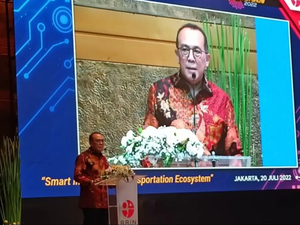 Wakil Ketua Hubungan Antar Lembaga Ikatan Motor Indonesia (IMI) Junaidi Elvis dalam Soft Launching IEMS 2022 di Gedung BJ Habibie BRIN, Jakarta, Rabu (20/7/2022) (ANTARA/Fathur Rochman)