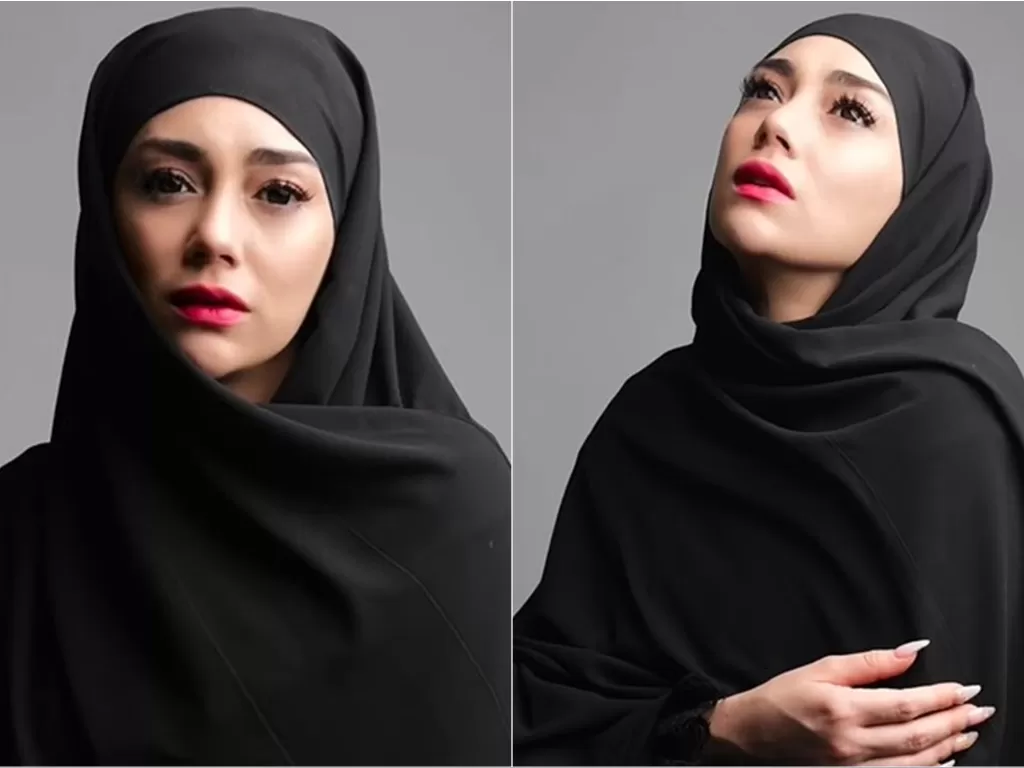 Celine Evangelista tampil menawan pakai hijab (Instagram/@fadi.iskandar)