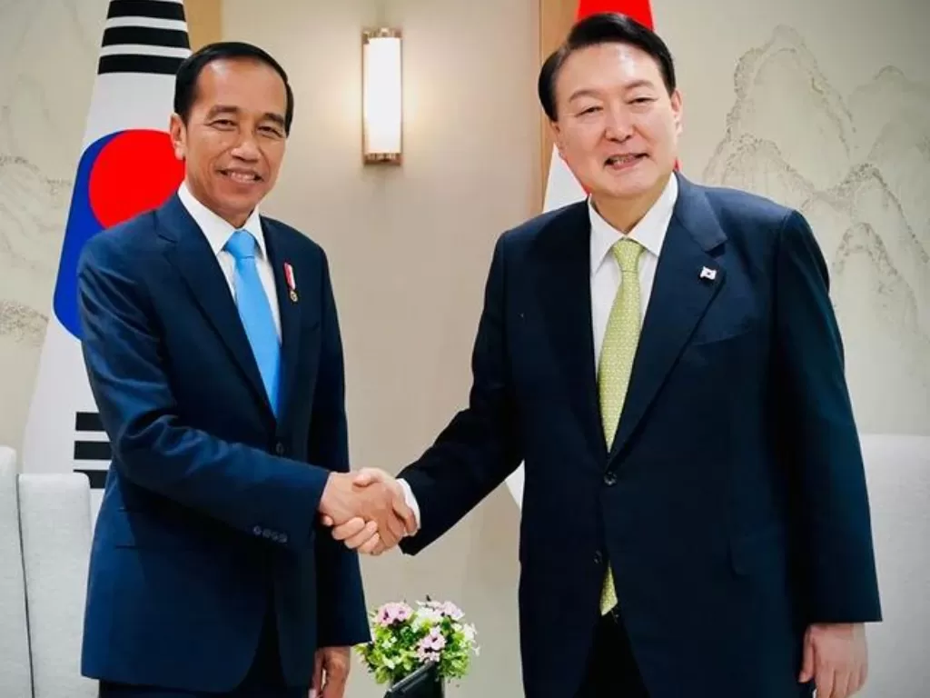 Preside RI Joko Widodo bertemu dengan Presiden Korea Selatan Yoon Suk-yeol. (Instagram/@jokowi)