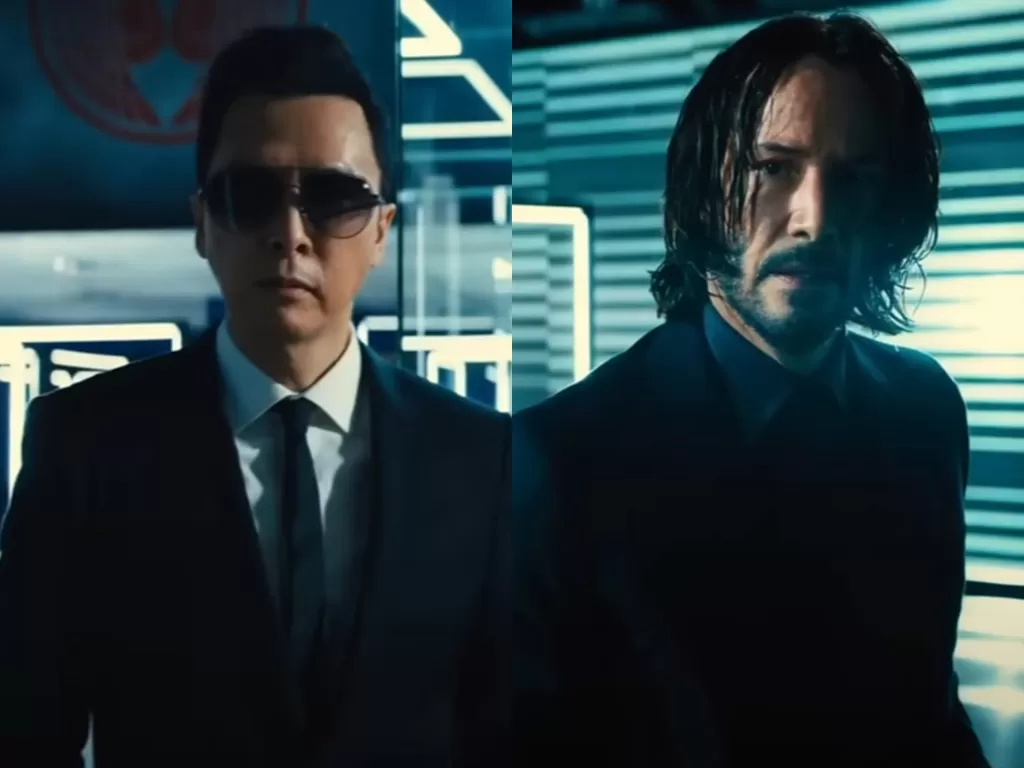Donnie Yen dan Keanu Reeves di John Wick: Chapter 4. (YouTube/Rotten Tomatoes Trailers)