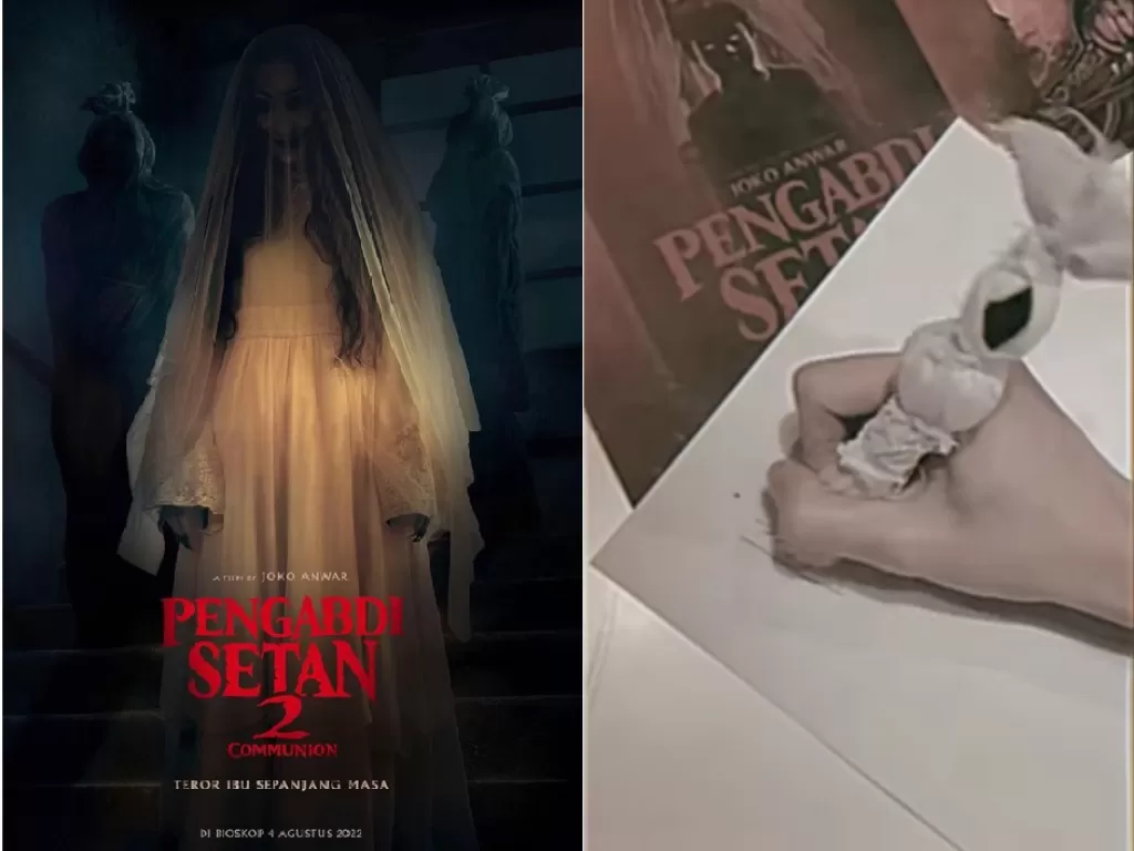 Film 'Pengabdi Setan 2: Communion' perkenalkan merchandise pulpen berbentuk pocong. (Instagram/@jokoanwar).