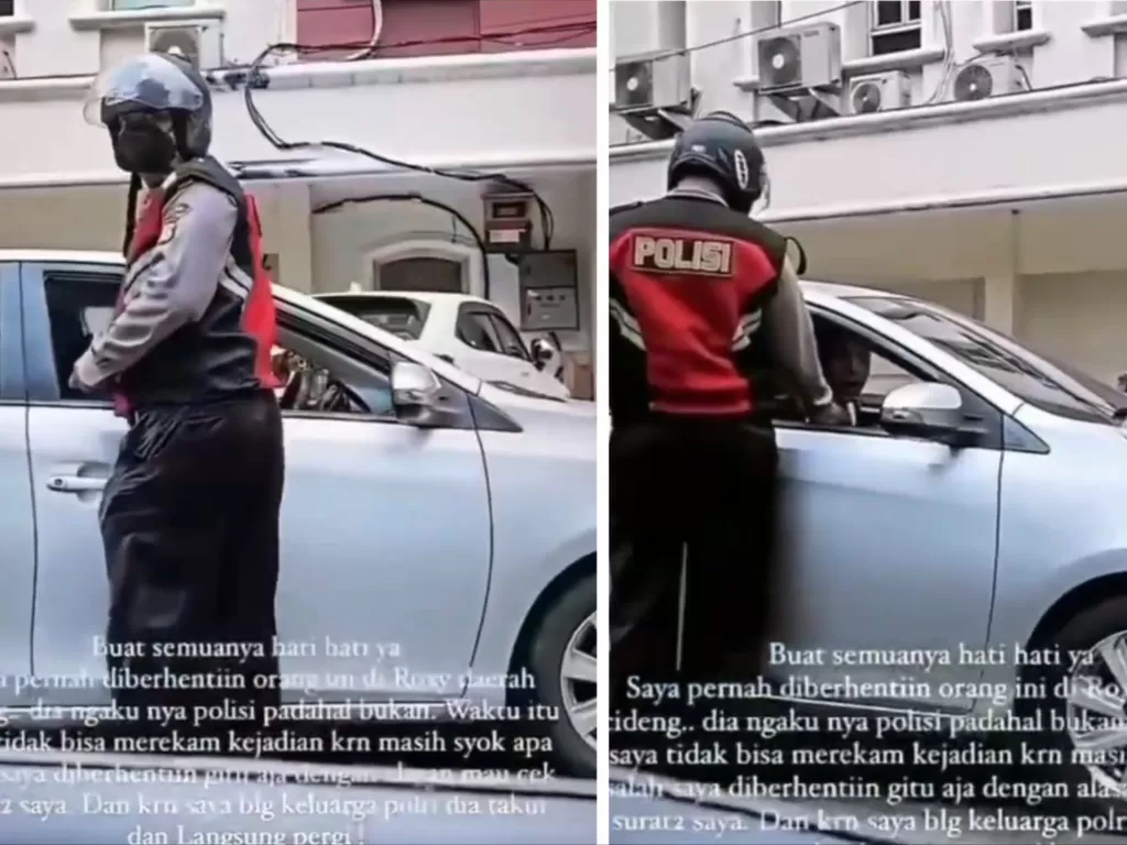 Dugaan polisi gadungan di daerah Jakarta Pusat (Instagram/jakpus24jam)