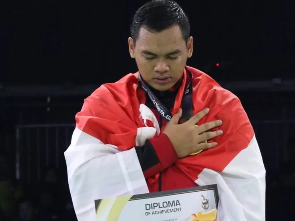 Aji Bangkit Pamungkas, peraih emas kejuaraan pencak silat dunia. (Dok. Pribadi)
