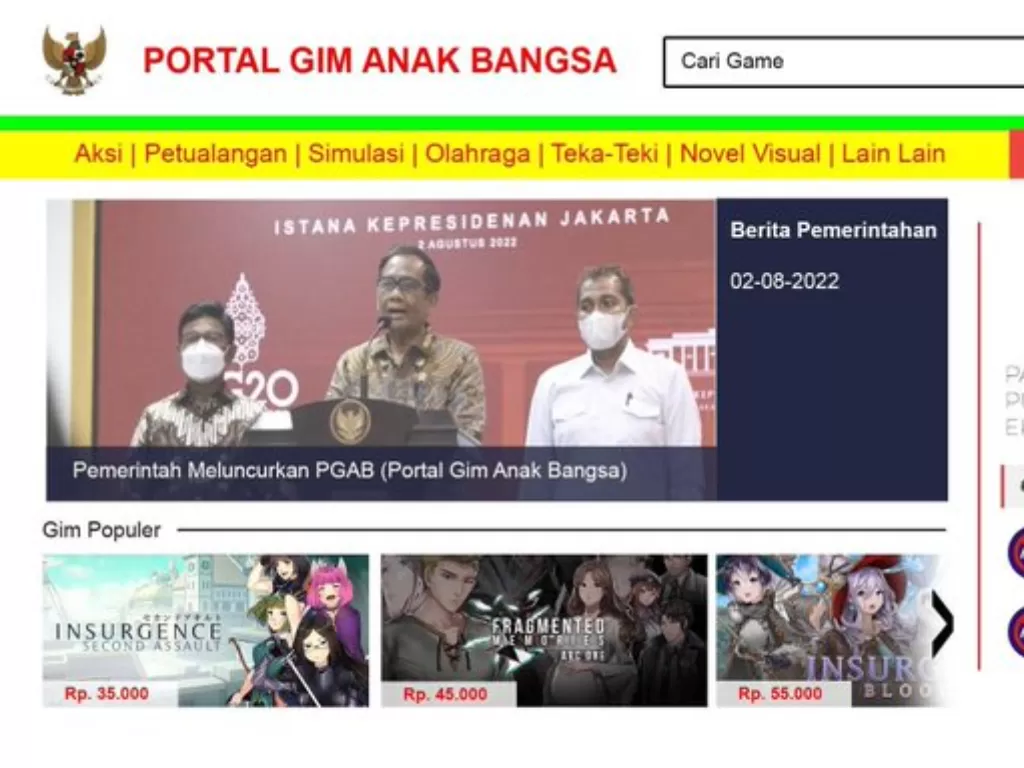 Situs Portal Gim Anak Bangsa. (Twitter/@memefess)