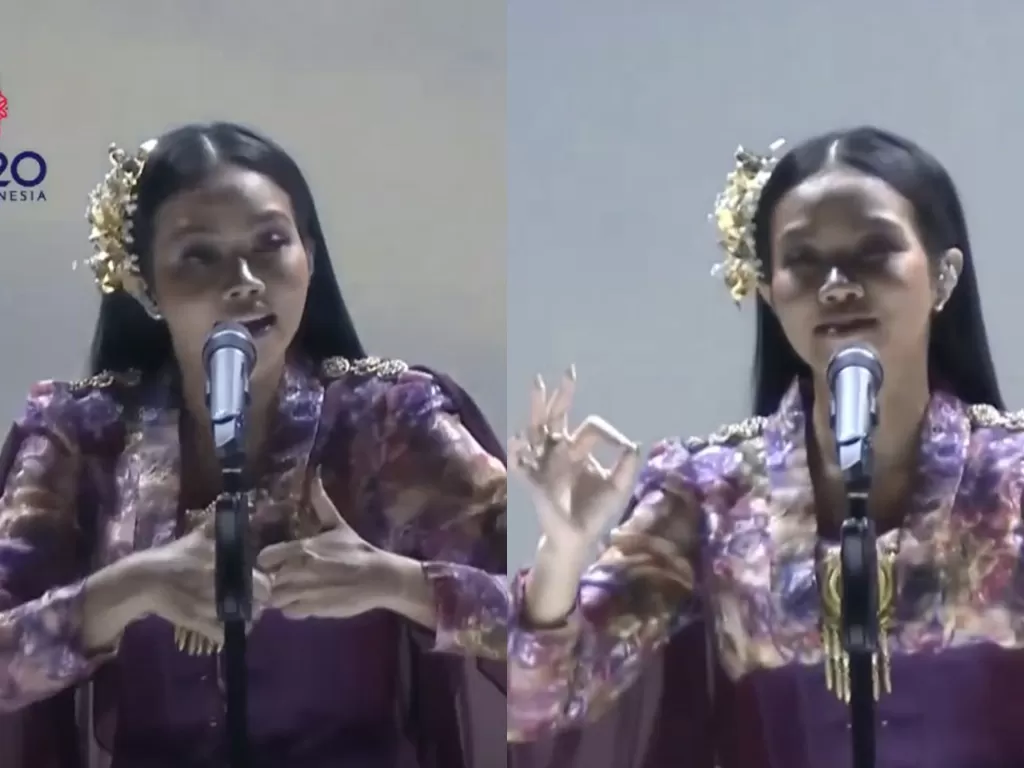 Yura Yunita nyanyi sambil memakai bahasa isyarat di upacara penutupan ASEAN ParaGames 2022 (Istimewa)
