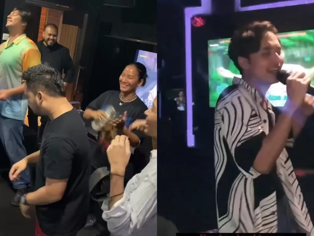 Joko Anwar dan pemeran Pengabdi Setan 2 dangdutan di ruangan karaoke (Instagram/allboutfelisha)