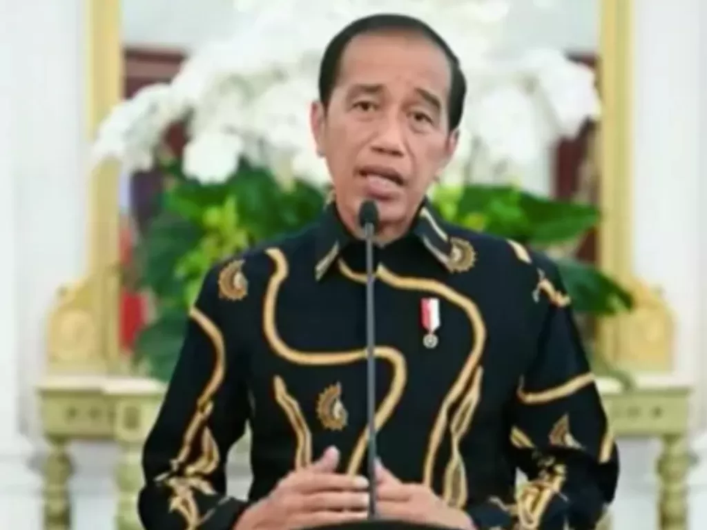 Tangkapan layar - Presiden Jokowi menyampaikan sambutan secara daring di Rapat Koordinasi Nasional BMKG 2022 dipantau di Jakarta, Senin (8/8). (ANTARA/Indra Arief)