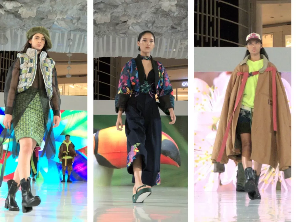 Hasil karya Lulu Lutfi Labibi, Adrian Gan, dan TANGAN dalam acara  OPPO Bazaar Fashion Festival (Foto: OPPO)