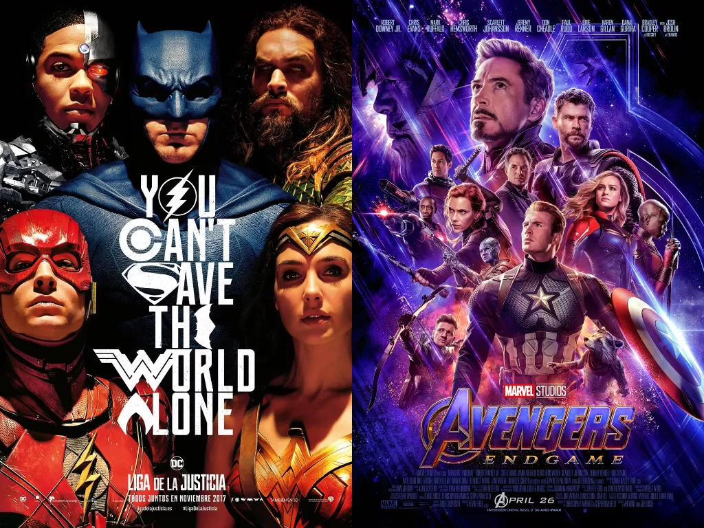 Kiri: Justice League. (imdb/warner bros) Kanan: Avengers: Endgame. (imdb/marvel studios)