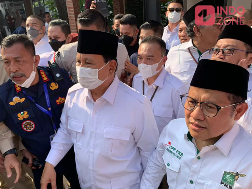 Prabowo-Cak Imin datangi KPU untuk mendaftarkan Gerindra dan PKB sebagai peserta Pemilu 2024. (INDOZONE/Harits Tryan)
