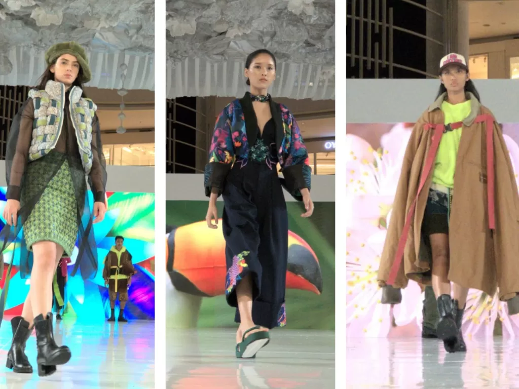 Hasil karya Lulu Lutfi Labibi, Adrian Gan, dan TANGAN dalam acara OPPO Bazaar Fashion Festival (Foto: OPPO)
