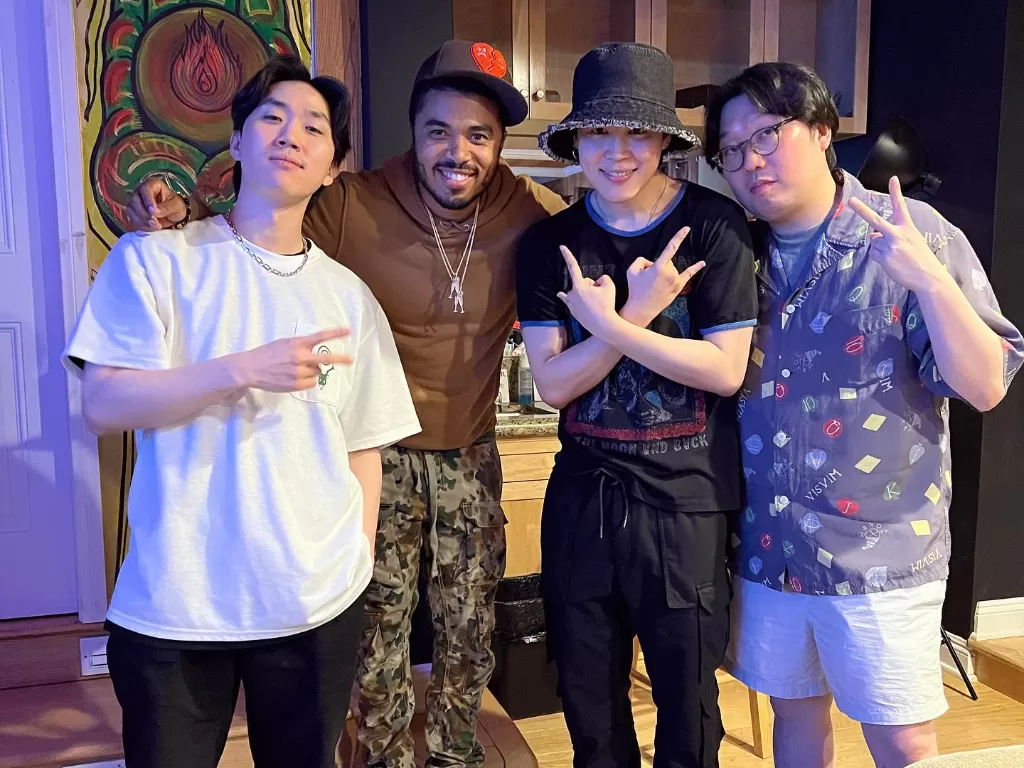 Tommy Brown bertemu dengan Jimin untuk kerja sama di single terbaru Jimin BTS. (instagram/@tbhits)