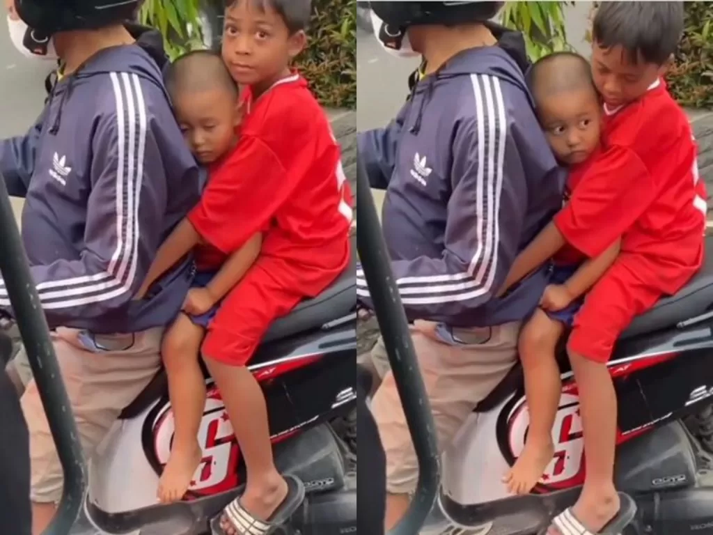 Aksi lucu bocah yang takut sama polisi. (Instagram/@dramaojol.id)