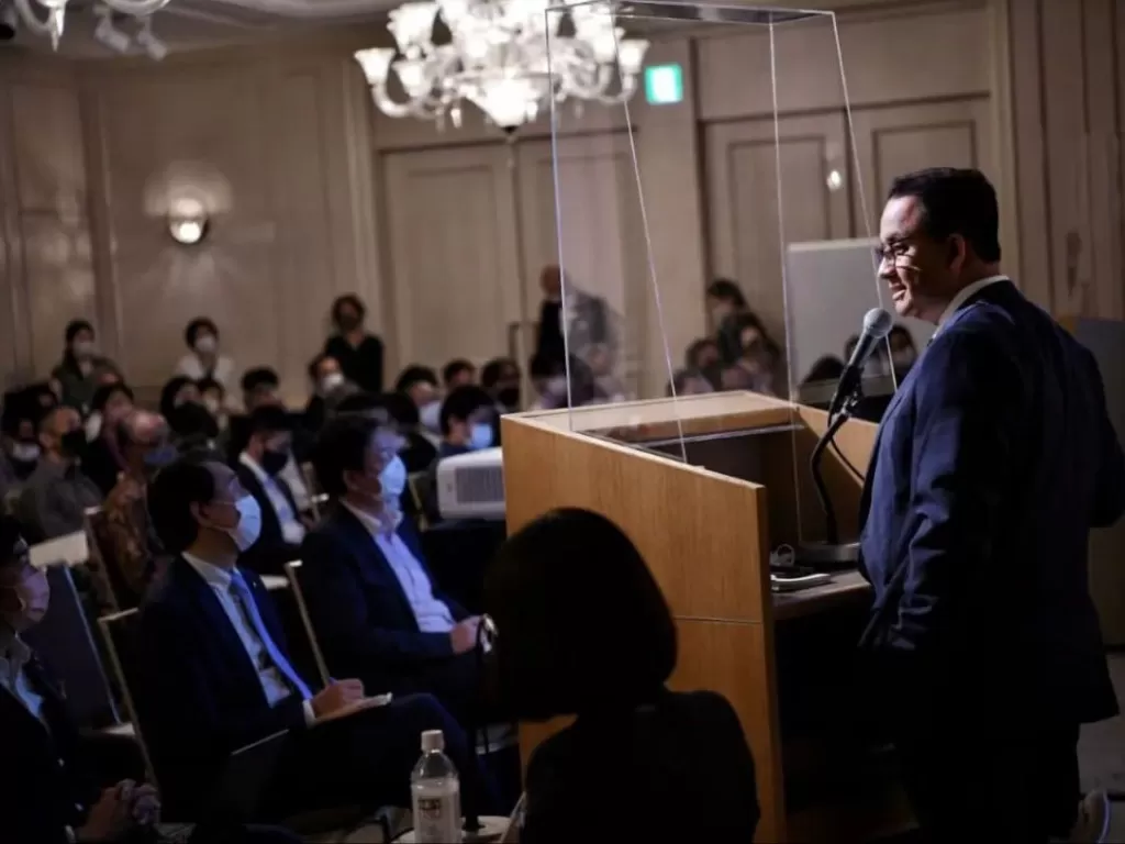 Gubernur DKI Jakarta Anies Baswedan mengisi seminar di Hiroshima University, Jepang (Instagram/aniesbaswedan)
