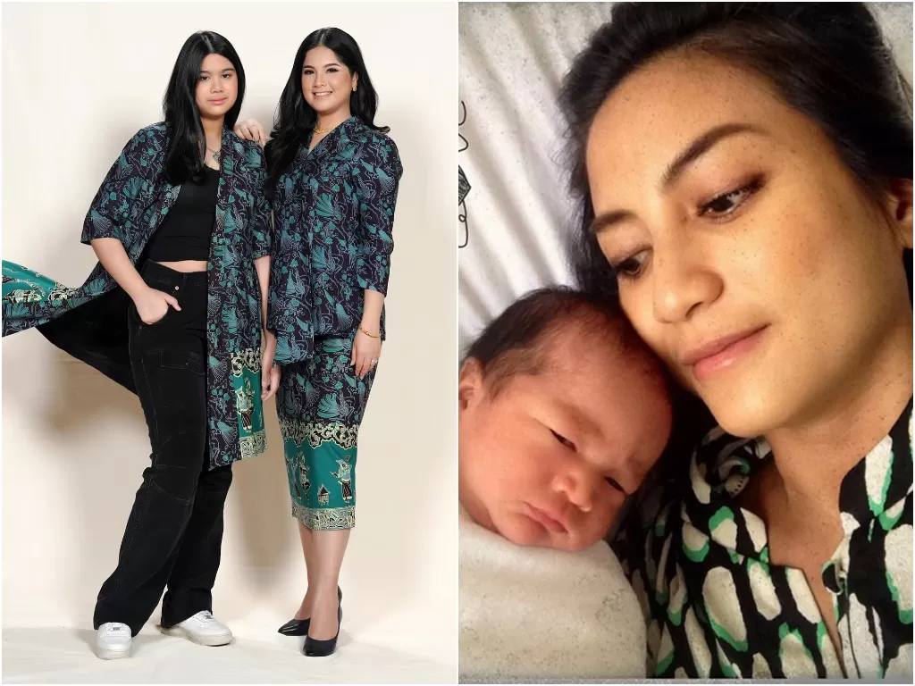 Kiri: Annisa Pohan dan anaknya (Instagram/annisayudhoyono) Kanan: Natasha Dewanti dan anaknya (Instagram/dijet78)