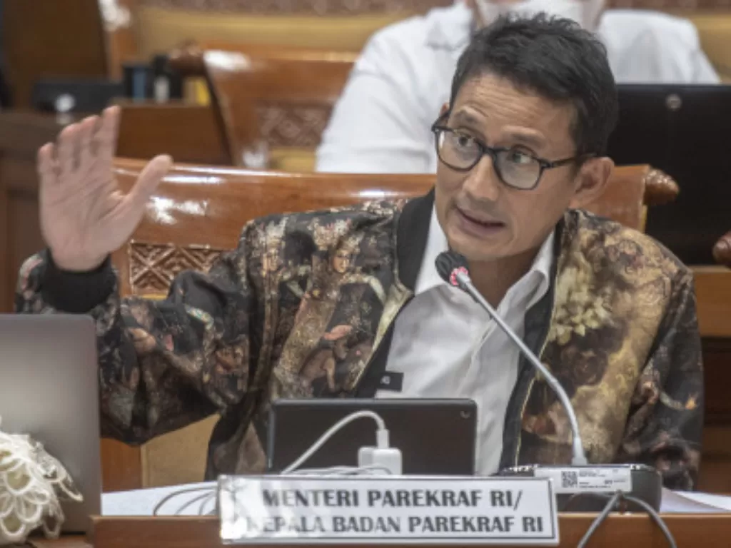 Menteri Pariwisata dan Ekonomi Kreatif/Kepala Badan Pariwisata dan Ekonomi Kreatif Sandiaga Salahuddin Uno. (ANTARA FOTO/Muhammad Adimaja)