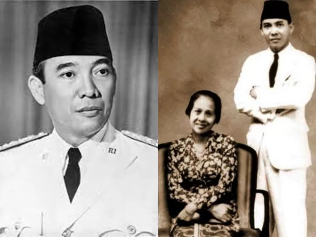 Kiri: Soekarno. (Wikipedia) Kanan: Soekarno bersama Siti Oetari. (Istimewa)