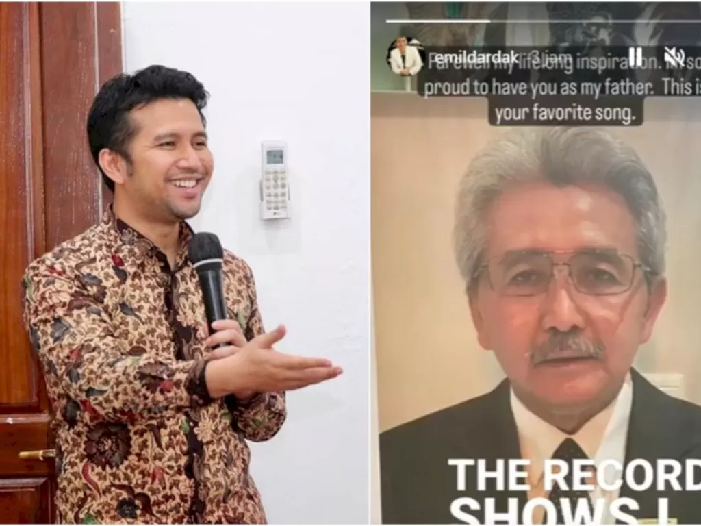 Wakil Gubernur Jawa Timur, Emil Dardak (kiri), Hermanto Dardak, ayah Emil Dardak meninggal dunia (kanan). (Instagram/@emildardak)